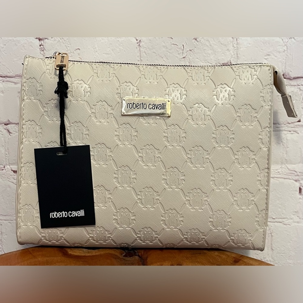 Roberto Cavalli Embossed Monogram Toiletry Travel Bag